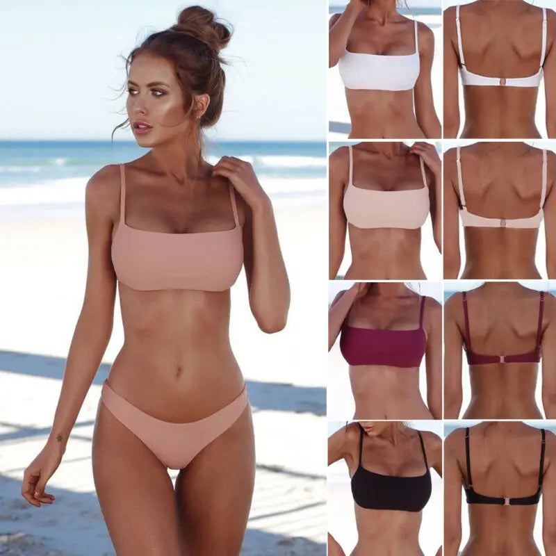 Solid Bikini Top for Women – Bandeau Bikini Separates, Girls Beachwear, Female Sun Thing Beachwear