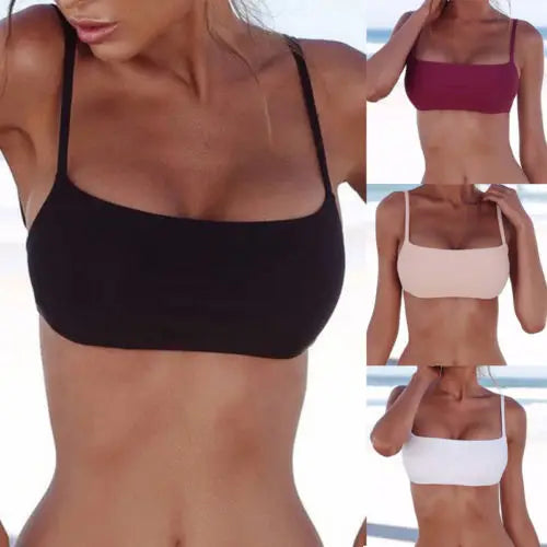 Solid Bikini Top for Women – Bandeau Bikini Separates, Girls Beachwear, Female Sun Thing Beachwear