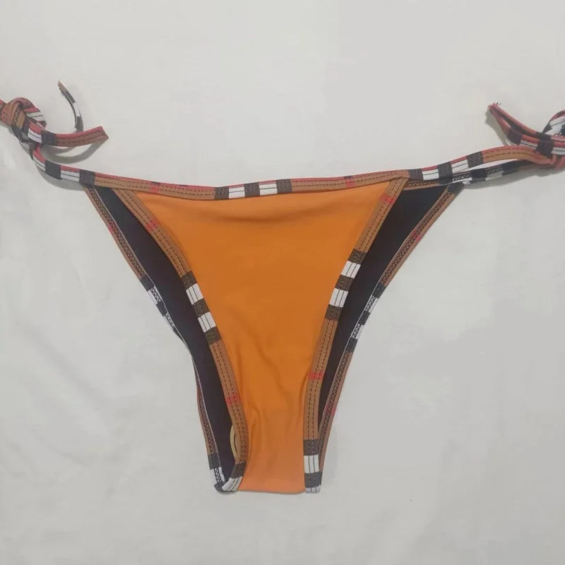 Luxury Designer Bikini Set – Sexy Thong Two-Piece Swimsuit with Suspender Bra Top