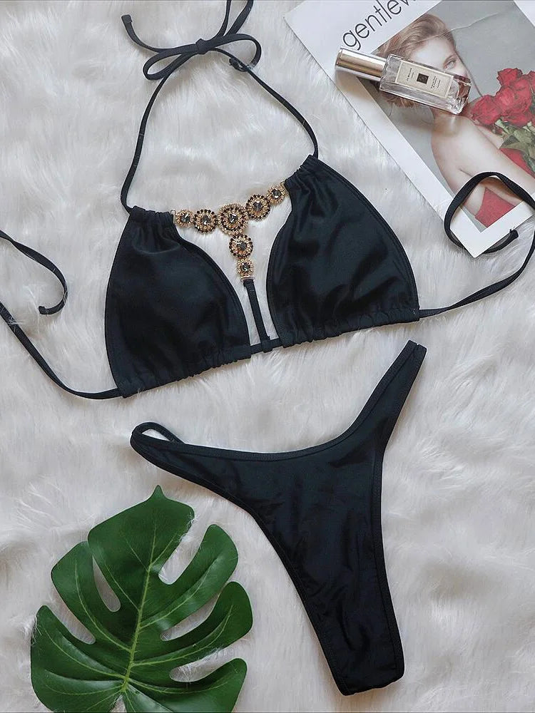 Extreme Mini Micro String Bikini – Diamond Two-Piece Thong Swimsuit for Women