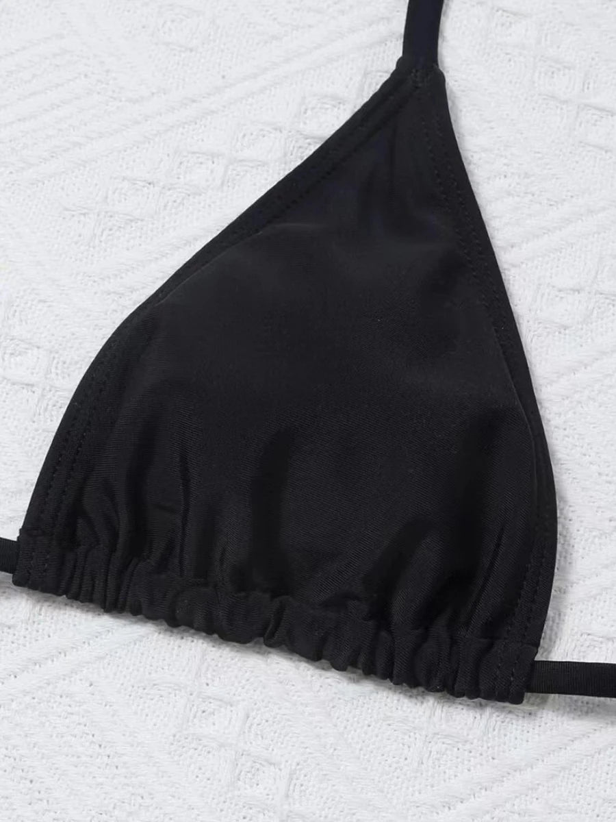4-Piece Drawstring Bikini Set – Long Sleeve Top & Sarong Wrap Skirt Swimwear for Women