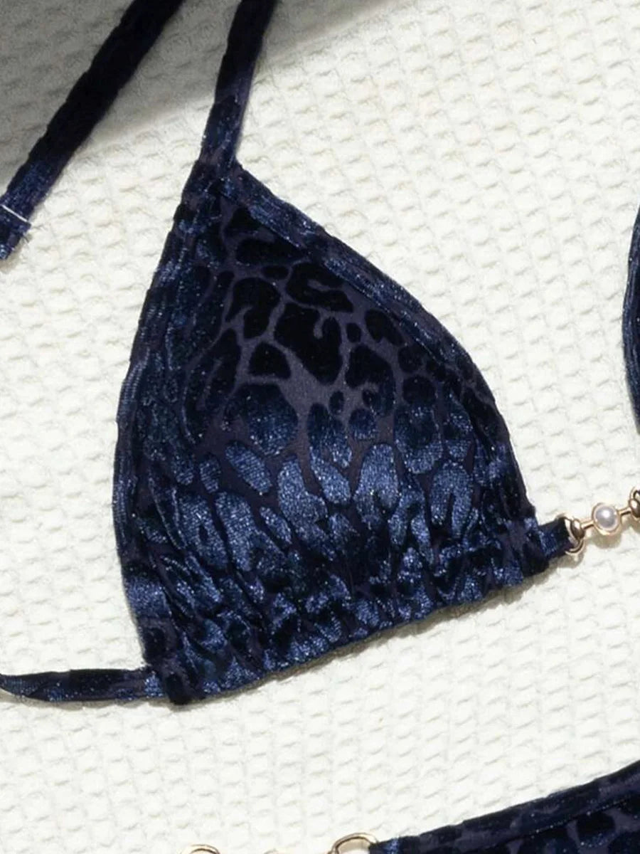 Female Swimsuit Two-piece Bikini Set Halter Bathing Suit Swim