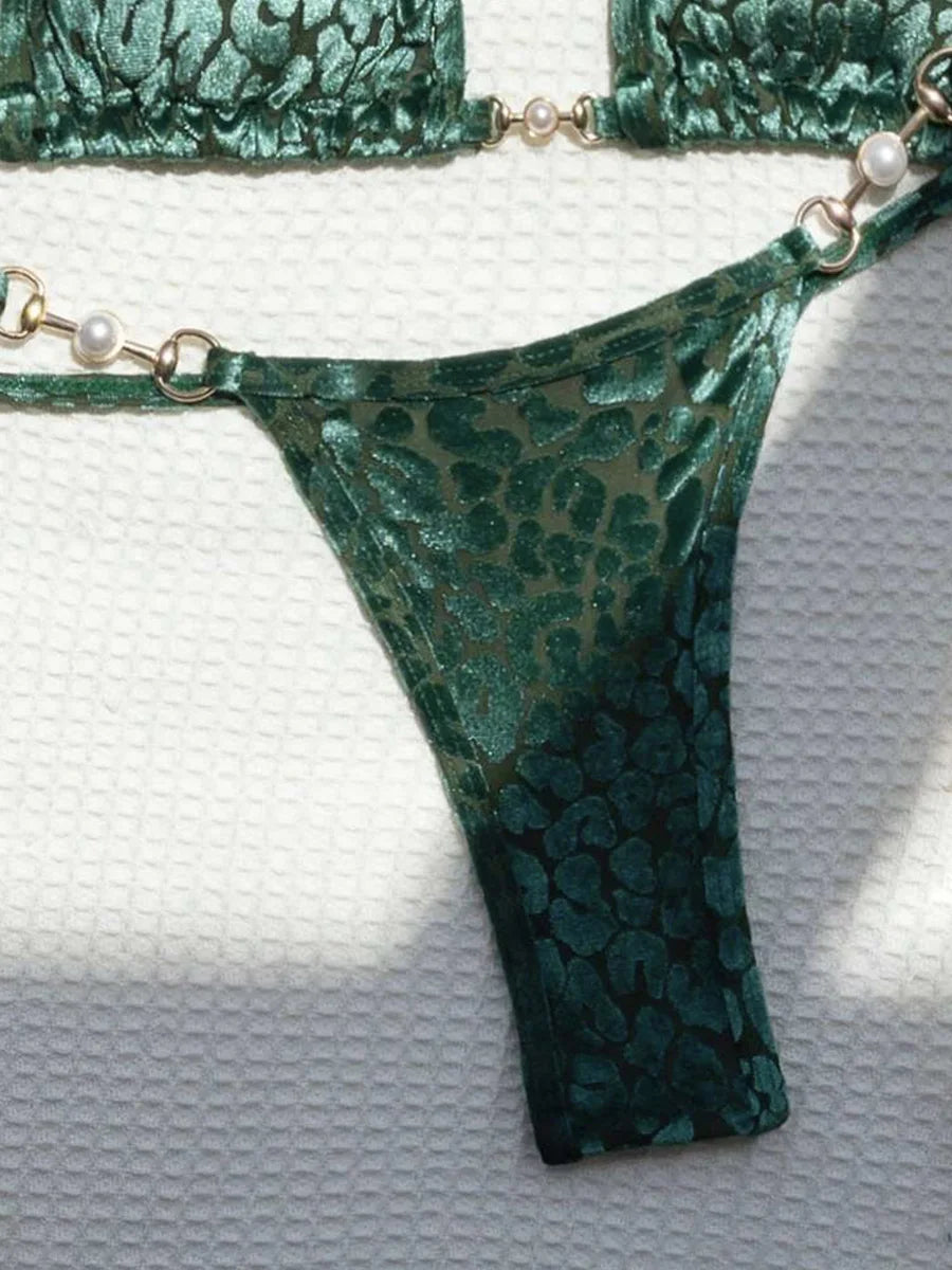 Female Swimsuit Two-piece Bikini Set Halter Bathing Suit Swim