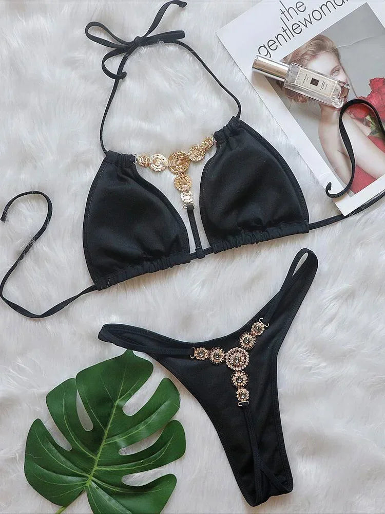 Extreme Mini Micro String Bikini – Diamond Two-Piece Thong Swimsuit for Women