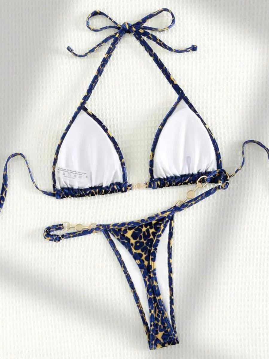 Female Swimsuit Two-piece Bikini Set Halter Bathing Suit Swim