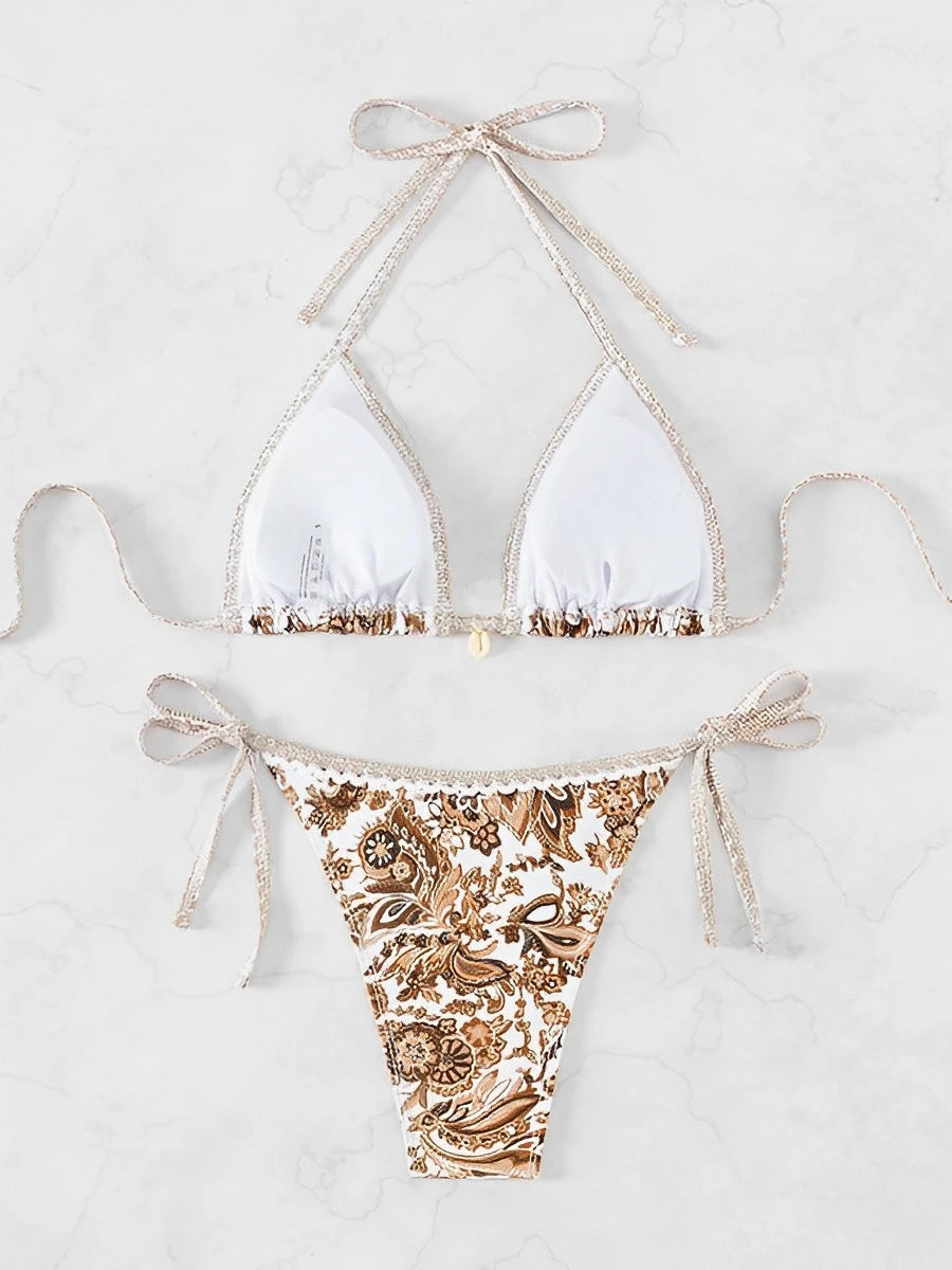 2025 Halter String Triangle Bikini – Two-Piece Swimsuit for Women’s Summer Beachwear