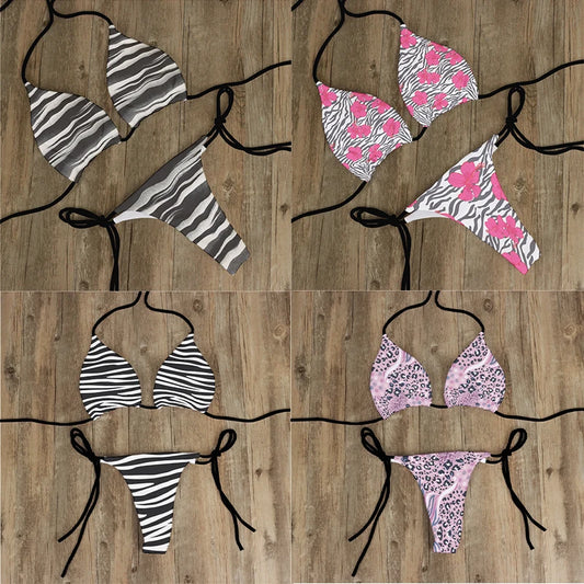 Animal Printed Bikini Set – Sexy Thong G-String Swimsuit for Women’s Beachwear