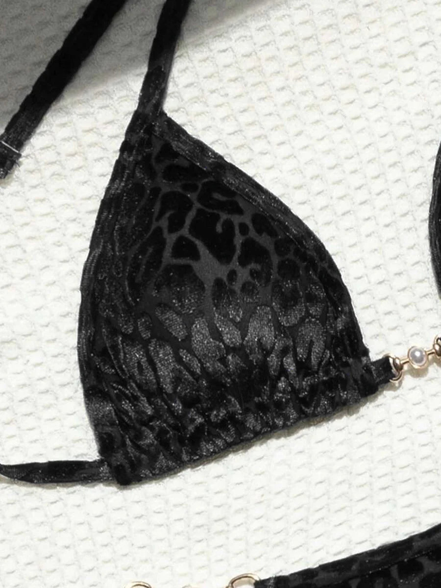 Female Swimsuit Two-piece Bikini Set Halter Bathing Suit Swim